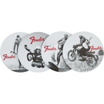 FENDER VINTAGE ADS 4-PACK COASTER SET - ONDERZETTERS MET GITAARAFBEELDINGEN