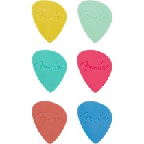 FENDER OFFSET PICKS MULTI COLOUR 6-PACK - PLECTRUM ASYMMETRISCH MEDIUM .83MM 6 KLEUREN