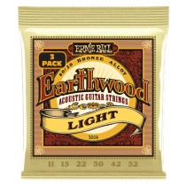 ERNIE BALL 3004 EARTHWOOD LIGHT 3-PACK - SNAREN 011-052 BRONZE WOUND 80/20