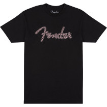 FENDER TEE 9192412506 LARGE - T-SHIRT SPAGHETTI LOGO WAVY PINK CHECKER L