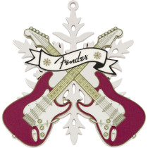 FENDER SNOWFLAKE ORNAMENT + 2 CROSSED STRATOCASTER GUITARS - SIERRAAD 96.5 X 96.5 CM + LINT LIMITED 2025 EDITION