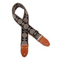 GAUCHO GST-1280-4 AUTHENTIC DELUXE SERIES BLACK/BURGUNDY/RED - GITAARRIEM 2" JACQUARD GEWEVEN BRONZEN GESP SUEDE