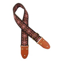 GAUCHO GST-1280-5 AUTHENTIC DELUXE SERIES BLACK/PINK - GITAARRIEM 2" JACQUARD GEWEVEN BRONZEN GESP SUEDE