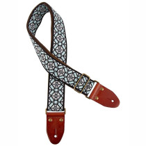 GAUCHO GST-1282-1 CLASSIC SERIES BLAUW GRIJS - GITAARRIEM 2" JACQUARD GEWEVEN BRONZEN GESP SUEDE