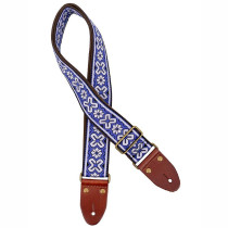 GAUCHO GST-1283-4 CLASSIC SERIES PAARS / WIT - GITAARRIEM 2" JACQUARD GEWEVEN BRONZEN GESP SUEDE