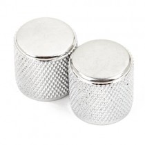FENDER DOME KNOBS KNURLED CHROME 2-PACK CTS SOLID SHAFT - KNOP TELECASTER/PRECISION BASS PLAT SCHROEFMODEL