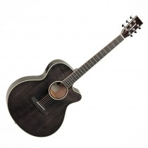 TANGLEWOOD WINTERLEAF EBS MASSIEF SPARREN BOVENBLAD - GITAAR WESTERN SUPER FOLK ZWART + EQ CA