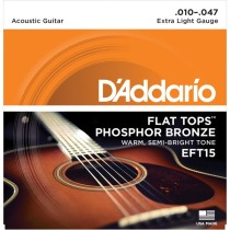 D'ADDARIO EFT15 FLAT TOPS - SNAREN 010-047 PHOSPHOR BRONZE HALF ROUND