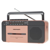 CROSLEY CT102A PORTABLE CASSETTE PLAYER ROZE GOLD/GREY - CASSETTESPELER ROZE GRIJS + MIC & BLUETOOTH