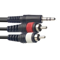 STAGG SYC3/MPSB2CM E - KABEL AUDIO JACK 3.5 STEREO - 2X RCA 3 METER
