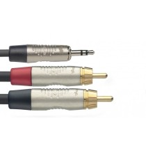 STAGG NYC1.5/MPS2CMR DELUXE REAN - KABEL AUDIO JACK 3.5 STEREO - 2X RCA 1.5 METER