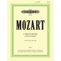 MOZART, WOLFGANG AMADEUS - 6 NOCTURNES K.346, K.436-9, 549 - PIANO & 3 STEMMEN - bladmuziek