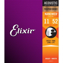 ELIXIR 16027 NANOWEB CUSTOM LIGHT - SNAREN 011-052 PHOSPHOR BRONZE