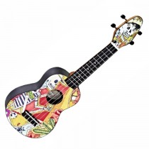 ORTEGA KEIKI K2-EM EL MUERTO DESIGNER SERIES - UKELELE SOPRAAN + ACCESSOIRES ABS BACK