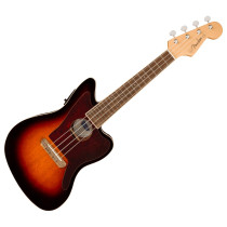FENDER FULLERTON JAZZMASTER UKE 3TS - UKELELE 3-COLOR SUNBURST + EQ -TORTOISE SLAGPLAAT-