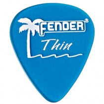 FENDER CALIFORNIA CLEARS PICKS 12-PACK - PLECTRUM THIN LAKE PLACID BLUE