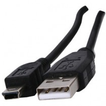 Close-up van de pluggen van NEDIS CCGL60300BK30 - KABEL USB A - 5P MINI USB 3MTR