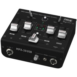 MONACOR MPX-20USB DJ MIXER - MENGPANEEL 3-KANAALS USB INTERFACE 2X LINE/PHONO