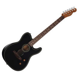 FENDER ACOUSTASONIC STANDARD TELECASTER BLACK - GITAAR ELEKTRISCH / AKOESTISCH ZWART