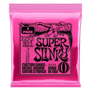 ERNIE BALL 3223 SUPER SLINKY 3-PACK - SNAREN 009-042 NICKELWOUND