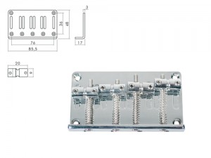 BOSTON BB-134-C - BRUG STAARTSTUK JB/PB STYLE CHROOM