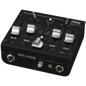 MONACOR MPX-20USB DJ MIXER - MENGPANEEL 3-KANAALS USB INTERFACE 2X LINE/PHONO