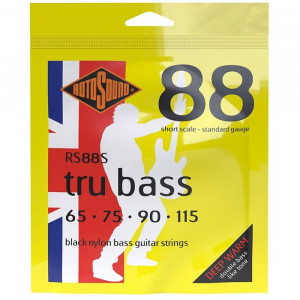 ROTOSOUND RS 88S BLACK NYLON FLATWOUND - SNAREN BAS 065-115 SHORT SCALE STANDARD GAUGE