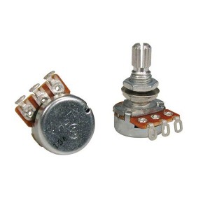 ALPHA ALPS500-A48 SPLIT SHAFT POTENTIOMETER SMALL 16MM - POTMETER 500K LOG AUDIO M7X0, 75 DRAAD