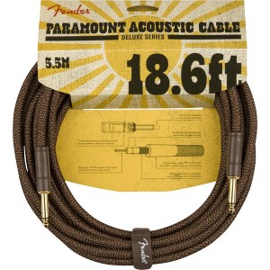 FENDER PARAMOUNT ACOUSTIC INSTRUMENT CABLE BROWN - KABEL JACK 6.3 3MTR 10' BRUIN