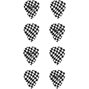 FENDER WAVY CHECKERBOARD 351 CELLULOID PICKS 8-PACK - PLECTRUM MEDIUM 351 MODEL SCHAAKBORD MOTIEF