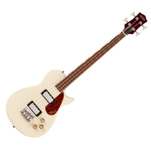 GRETSCH JET CLUB BASS SINGLE-CUT STREAMLINER VWT - BASGITAAR VINTAGE WHITE LAUREL FINGERBOARD