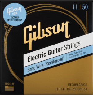 GIBSON SEG-BWR11 BRITE WIRE MEDIUM - SNAREN ELEKTRISCH 011-050 NICKEL PLATED REINFORCED