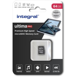 INTEGRAL INMSDX64G-100/70V30 - GEHEUGEN MICRO SD XC CARD 64GB