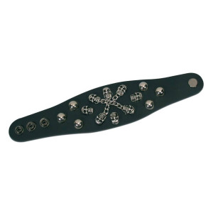 GAUCHO WRST-014 WRIST STRAP - ARMBAND SKULLS AND CHAINES