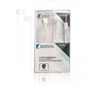 KONIG CSHSIER200WH WHITE HEADSET - HOOFDTELEFOON IN EAR + MICROFOON