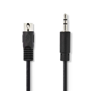 NEDIS CAGL20100BK20 - KABEL MIDI DIN - JACK 3.5 STEREO 2 METER