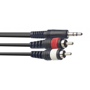 STAGG SYC6/MPSB2CM E - KABEL AUDIO JACK 3.5 STEREO - 2X RCA 6 METER
