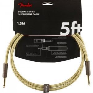 FENDER DELUXE SERIES 5' CABLE TWEED - KABEL JACK 6.3 BEIGE 1.5MTR