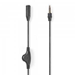 NEDIS CAGP22090BK10 - KABEL JACK 3.5 STEREO VERLENG 3.5MTR + VOLUME