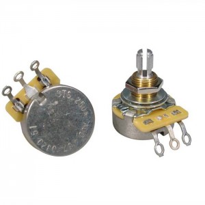 CTS USA 250-A51 SPLIT SHAFT POTENTIOMETER STANDARD BUSHING - POTMETER 250K LOG AUDIO .375" 3/8"