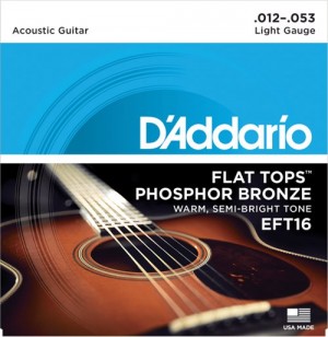 D'ADDARIO EFT16 FLAT TOPS - SNAREN 012-053 PHOSPHOR BRONZE