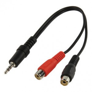 CABLE-406 - KABEL JACK 3.5MM FEM.- 2X RCA FEM.