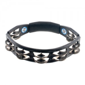 Latin Percussion LP150 zwarte Cyclops tamboerijn met vernikkelde stalen schellen