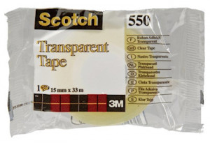 SCOTCH 3M 550 5501533 - PLAKBAND 15MM X 33MTR TRANSPARANT