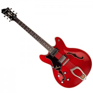 HAGSTROM VIKING VIKL04 TRANSPARENT CHERRY LINKSHANDIG - GITAAR ELEKTRISCH HOLLOW BODY