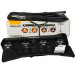 ALGAM LIGHTING STAGEBAR-II - LICHTSET LED PAR 4X + T-BALK, STANDAARD & PEDAAL afgebeeld met draagtas en doos.