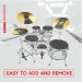 EVANS SO-2346 SOUNDOFF DRUM MUTE PACK - DEMPMATTEN 12", 13", 14", 16" in gebruik. 