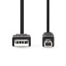 Vooraanzicht van de NEDIS CCGL60100BK20 - KABEL USB 2.0 A MALE-B MALE 2.0 MTR