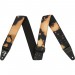 FENDER TIE DYE ACID WASH STRAP BLACK - GITAARRIEM ZWART MET GEBLEEKTE VLEKKEN