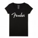 FENDER LADY TEE 9193020502 MEDIUM - T-SHIRT ZWART SPAGHETTI LOGO M